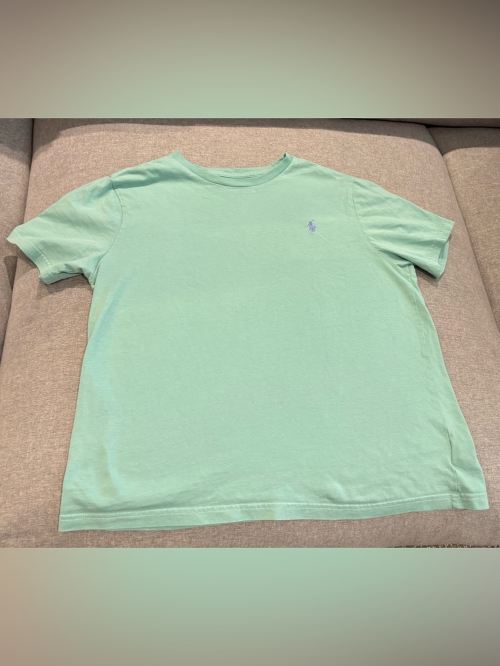 Polo by Ralph Lauren Girls Mint green Crewneck Short-Sleeve Tee top.  L-  14-16